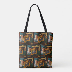 Bolso De Tela Pintura De Guitarra Y Vino Resumen