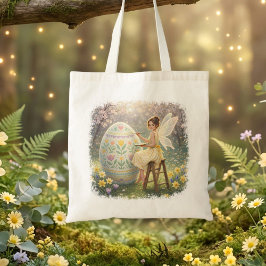 Bolso De Tela Pintura de huevo de hada de Pascua Primavera