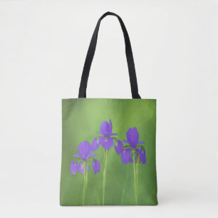 Bolso De Tela Pintura de iris morado - Arte de flores original