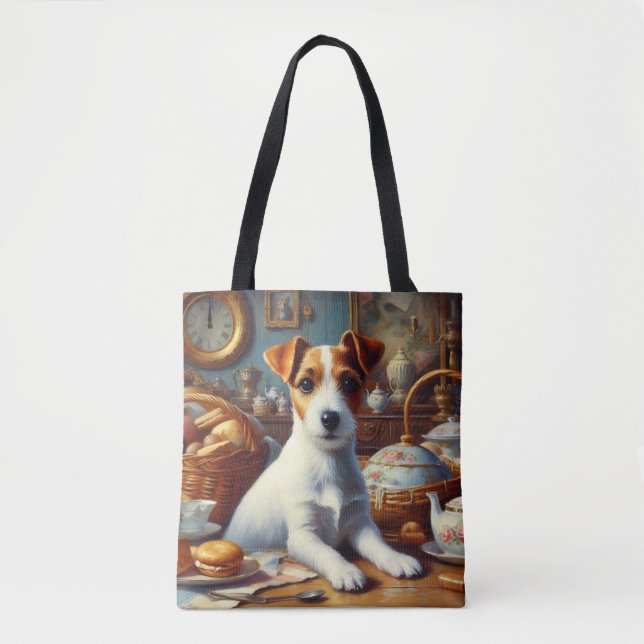 Bolso De Tela Pintura de Jack Russell Terrier (Anverso)