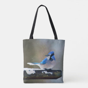 Bolso De Tela Pintura de Jay azul - Arte de pájaro original