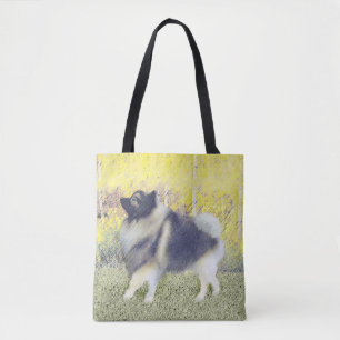 Bolso De Tela Pintura de Keeshond Aspen - Arte Perro Original Cu