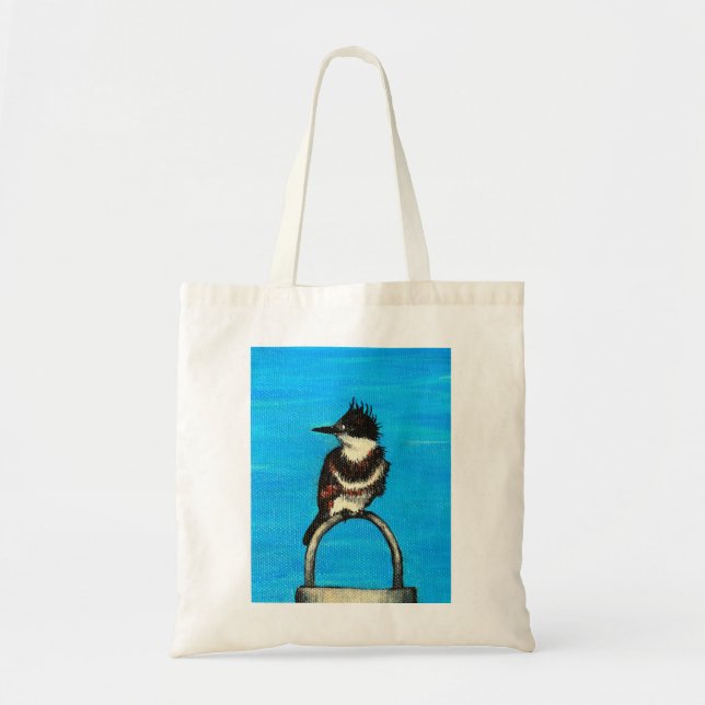 Bolso De Tela Pintura de Kingfisher (Frente)
