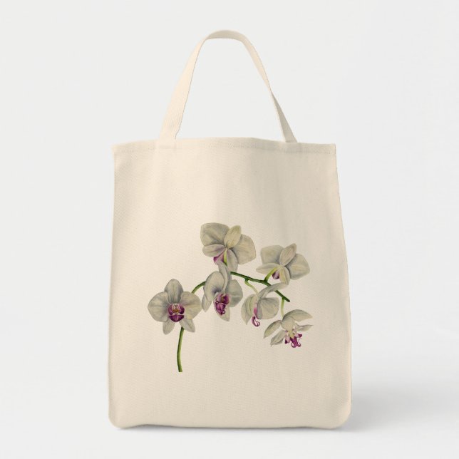 Bolso De Tela Pintura de la acuarela de la orquídea (Frente)