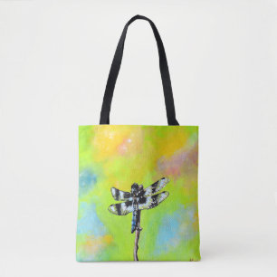 Bolso De Tela Pintura de la libélula que sumerge