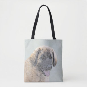 Bolso De Tela Pintura de Leonberger - Arte de Perro Original.