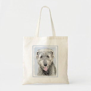 Bolso De Tela Pintura de lobo irlandesa - Arte de perro original