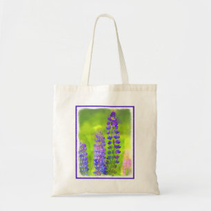 Bolso De Tela Pintura de Lupine - Arte original de las flores