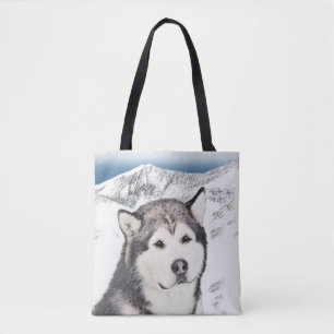 Bolso De Tela Pintura de Malamute de Alaska - Arte de Perro Orig