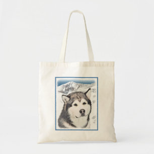 Bolso De Tela Pintura de Malamute de Alaska - Arte de Perro Orig
