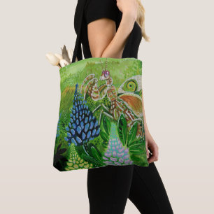 Bolso De Tela Pintura de Mantis de Flores