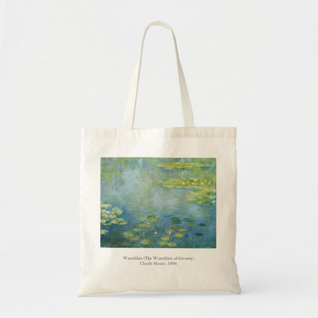 Bolso De Tela Pintura de Monet Waterlilies 1906 (Frente)