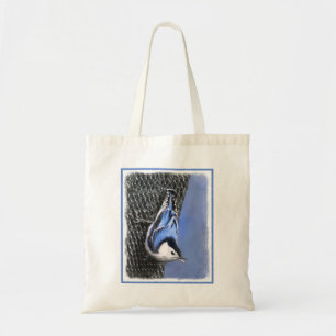 Bolso De Tela Pintura de nueces de paja blanca original arte de