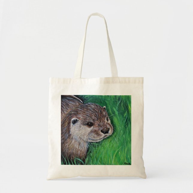 Bolso De Tela Pintura de orugas de río pequeño (Frente)