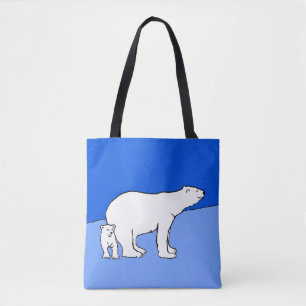 Bolso De Tela Pintura de oso polar y de cachorro - Arte de vida