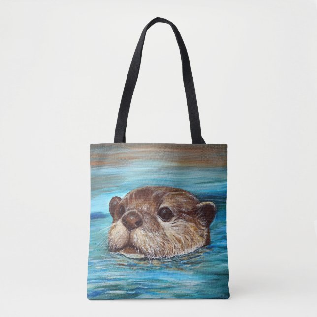 Bolso De Tela Pintura de Otter River (Anverso)