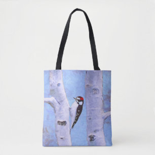 Bolso De Tela Pintura de pájaro lechoso - Arte original de pájar