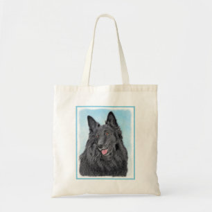 Bolso De Tela Pintura de Pastor Belga - Arte Original de Perro A