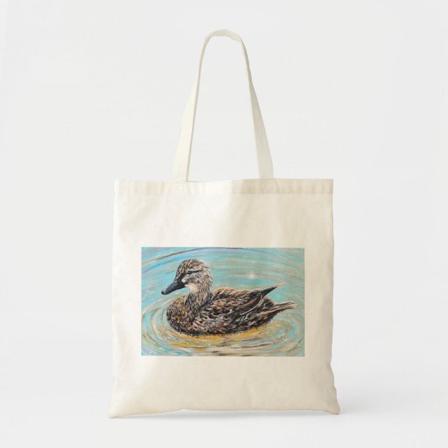 Bolso De Tela Pintura de pato mallard femenina (Frente)