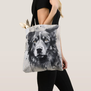 Bolso De Tela Pintura de perro con tinta