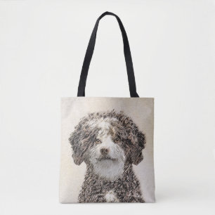 Bolso De Tela Pintura de Perro de Agua Español - Arte Perro Orig