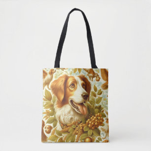 Bolso De Tela Pintura de perro de Bretaña vintage
