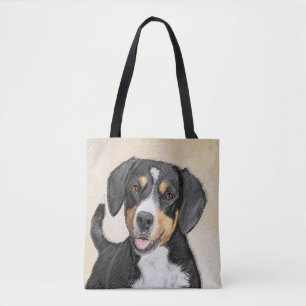Bolso De Tela Pintura de perro de la montaña Entlebucher - Arte