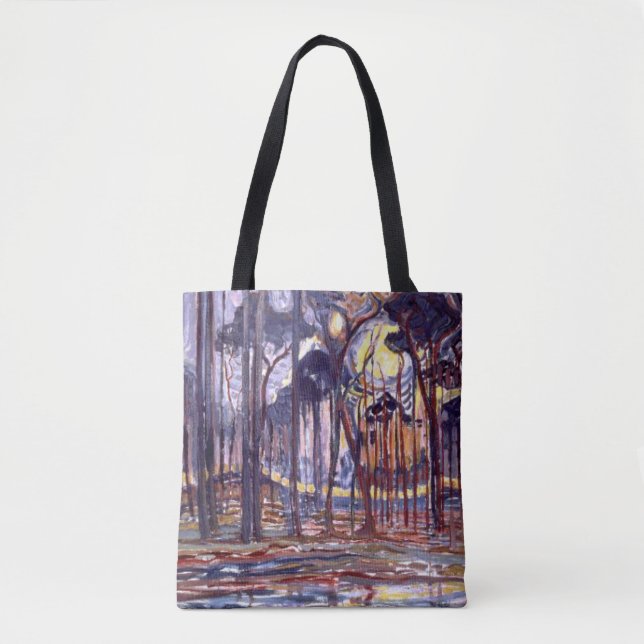Bolso De Tela Pintura de Piet Mondrian, Bosque (Anverso)