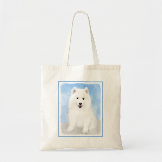 Bolso De Tela Pintura de pimienta de Samoyed - Arte Perro Origin (Frente)