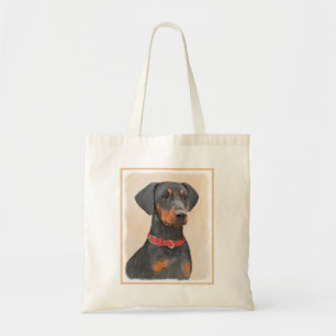 Bolso De Tela Pintura de Pinscher original de arte animal