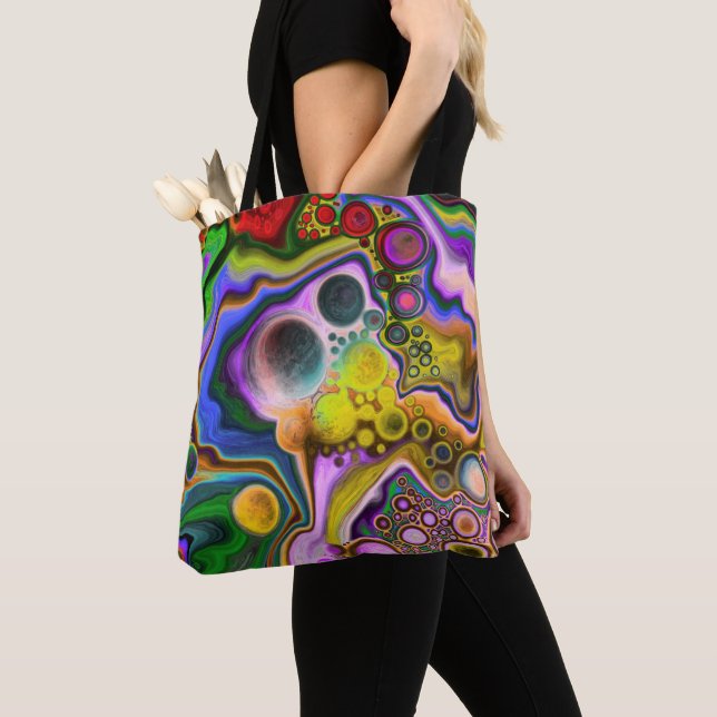 Bolso De Tela Pintura de pintura de arvejas de arte de líquido d (Detalle)