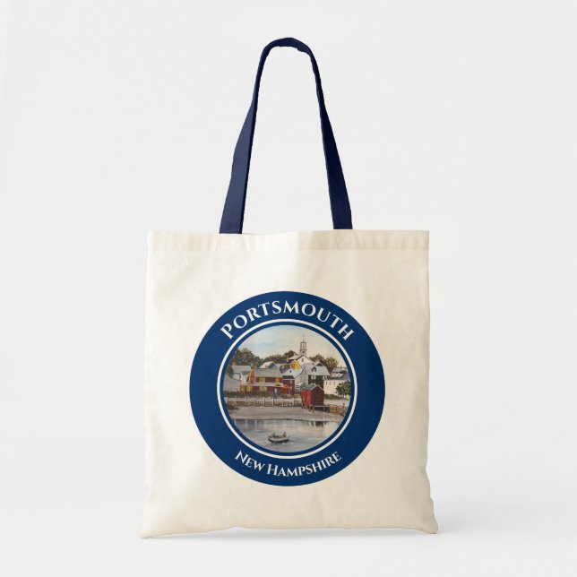 Bolso De Tela Pintura de Portsmouth Harbour New Hampshire (Frente)