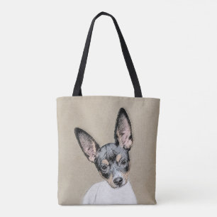 Bolso De Tela Pintura de Rat Terrier - Arte Perro Original.