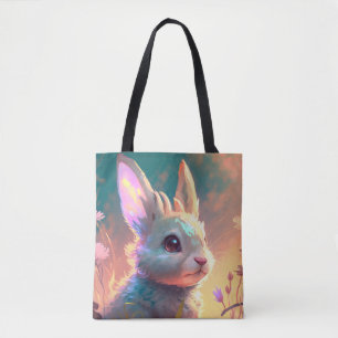 Bolso De Tela Pintura de retrato animal de conejo conejo