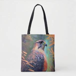 Bolso De Tela Pintura de retrato de animales de ave de Halcón Li