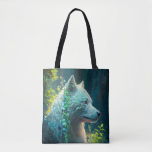 Bolso De Tela Pintura de retrato de animales lobo Vida salvaje a