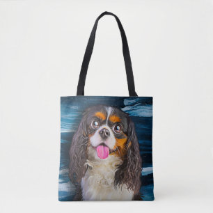 Bolso De Tela Pintura de retrato de Cavalier King Charles Spanie