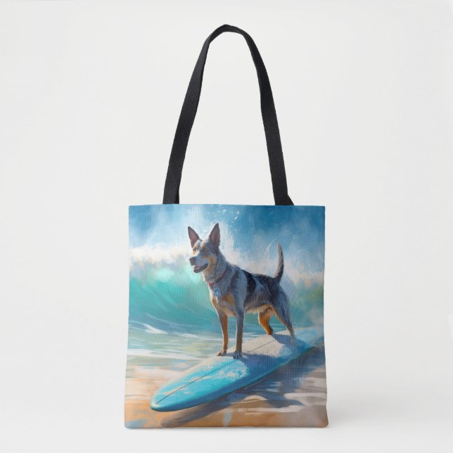 Bolso De Tela Pintura de surf Blue Heeler Beach (Anverso)