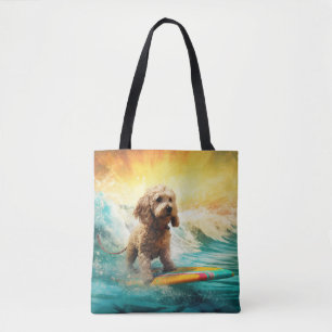 Bolso De Tela Pintura de surf en Cockapoo Beach