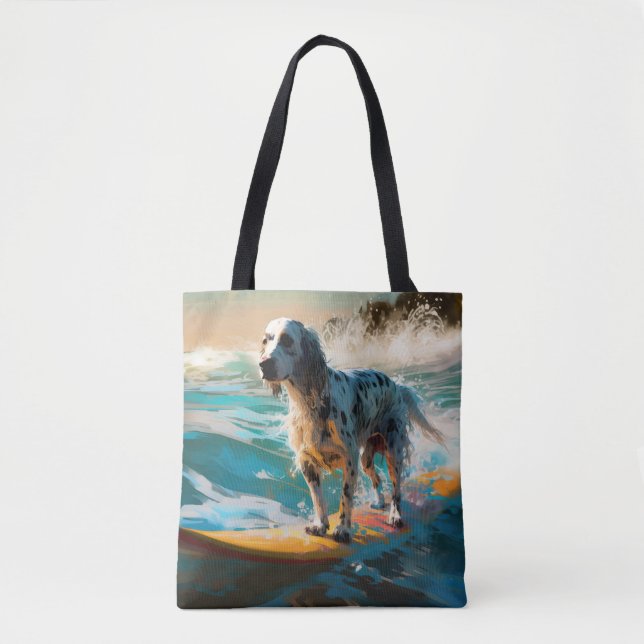 Bolso De Tela Pintura de surf en English Setter Beach (Anverso)