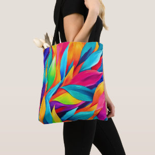 Bolso De Tela Pintura de Tapiz de Hoja Tropical