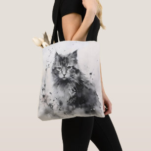 Bolso De Tela Pintura de tinta de gatito