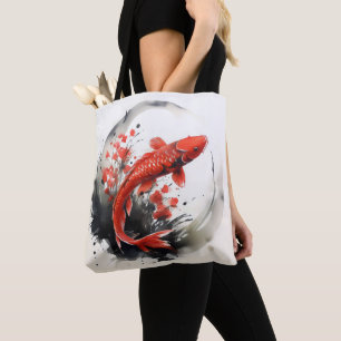Bolso De Tela Pintura de tinta de pez rojo