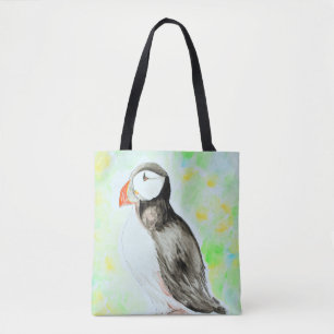 Bolso De Tela Pintura de tinta y acuarela de Puffin