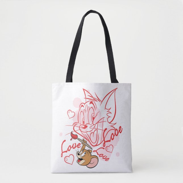 Bolso De Tela Pintura de Tom y Jerry Valentine (Anverso)