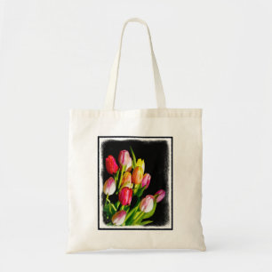 Bolso De Tela Pintura de tulipán - Arte de flores original
