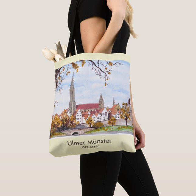Bolso De Tela Pintura de Ulm Minster Alemania de Farida Greenfie (Detalle)