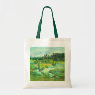 Bolso De Tela pintura de valle verde Watercolor