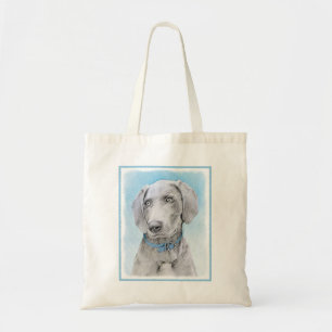 Bolso De Tela Pintura de Weimaraner - Arte de Perro Original.