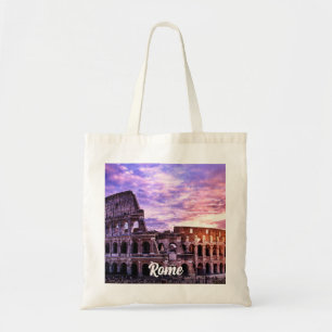 Bolso De Tela Pintura del Coliseo en Roma al atardecer